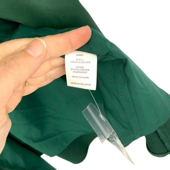 Alexia Admor Satin Mini Wrap Dress Emerald Green Size 10 NWT $245 MSRP - Picture 6 of 7